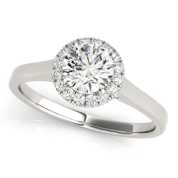 Platinum 1 1/8 ct tw Halo Diamond Engagement Ring
