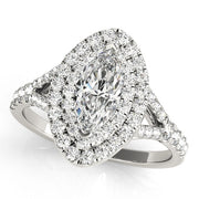 Platinum 1 1/2 ct tw Halo Diamond Engagement Ring