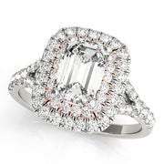 14K Rose Gold 1 ct tw Halo Diamond Engagement Ring
