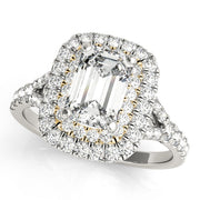 14K Yellow Gold 1 ct tw Halo Diamond Engagement Ring