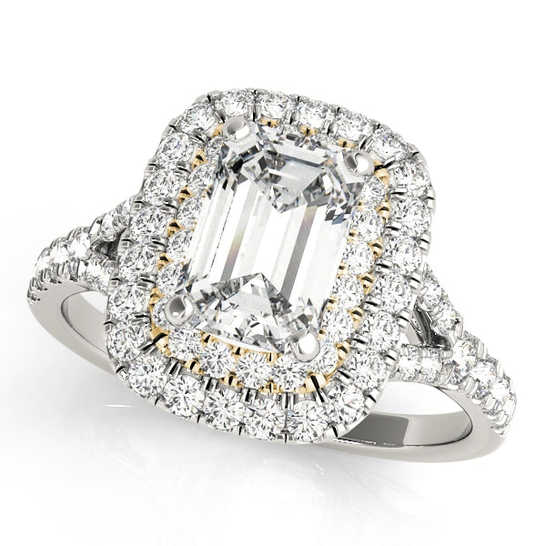 14K Yellow Gold 1 ct tw Halo Diamond Engagement Ring