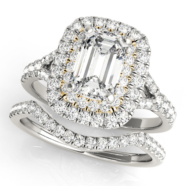 14K Yellow Gold 1 ct tw Halo Diamond Engagement Ring