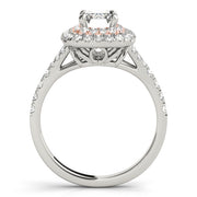 14K Rose Gold 1 ct tw Halo Diamond Engagement Ring