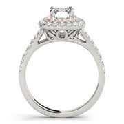 18K Rose Gold 1 ct tw Halo Diamond Engagement Ring