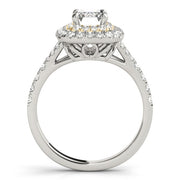 14K Yellow Gold 1 ct tw Halo Diamond Engagement Ring