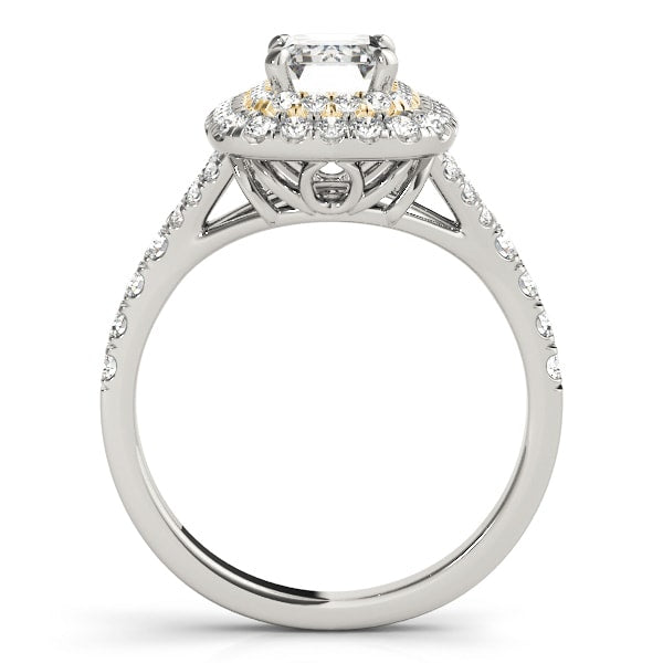 14K Yellow Gold 1 ct tw Halo Diamond Engagement Ring