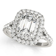 Platinum 1 ct tw Halo Diamond Engagement Ring