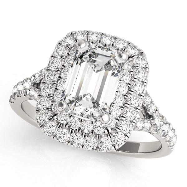 Platinum 1 ct tw Halo Diamond Engagement Ring