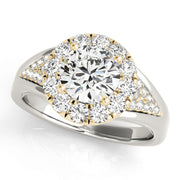 14K Yellow Gold 1 CT Diamond Halo Engagement Ring