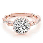 14K Rose Gold 1 1/3 ct tw Halo Diamond Engagement Ring