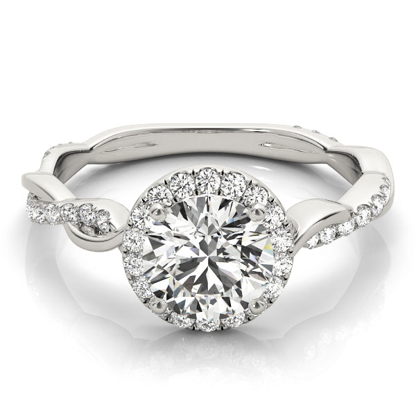 Round Diamond Halo Engagement Ring