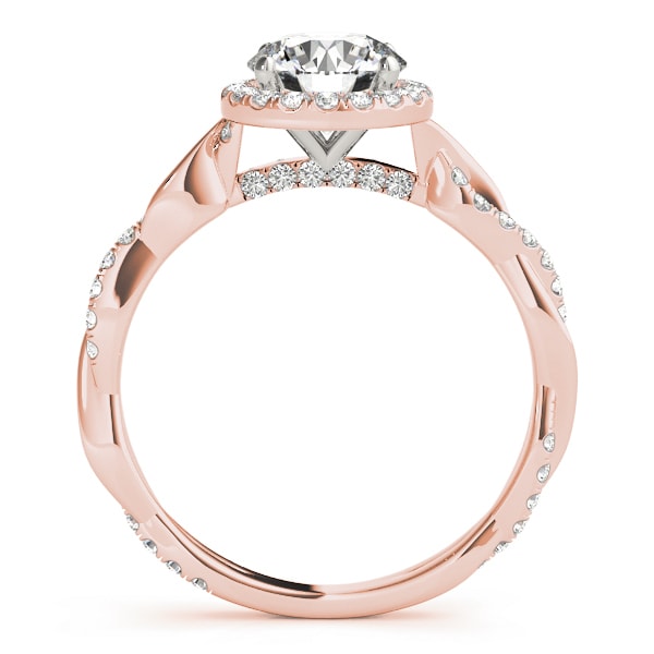 18K Rose Gold 1 1/3 ct tw Halo Diamond Engagement Ring