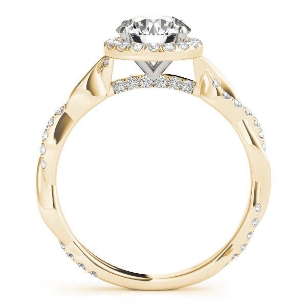 14K Yellow Gold 1 1/3 ct tw Halo Diamond Engagement Ring