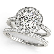 Round Diamond Halo Engagement Ring