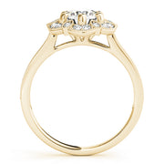 14K Yellow Gold 1 1/5 ct tw Halo Diamond Engagement Ring