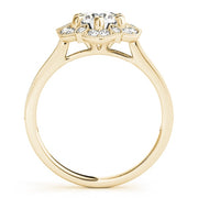 14K Yellow Gold 1 1/5 ct tw Halo Diamond Engagement Ring