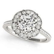 Round Diamond Halo Engagement Ring