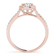 18K Rose Gold 1/2 ct tw Halo Diamond Engagement Ring