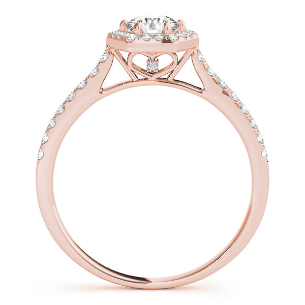 18K Rose Gold 1/2 ct tw Halo Diamond Engagement Ring