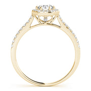 14K Yellow Gold 1/2 ct tw Halo Diamond Engagement Ring