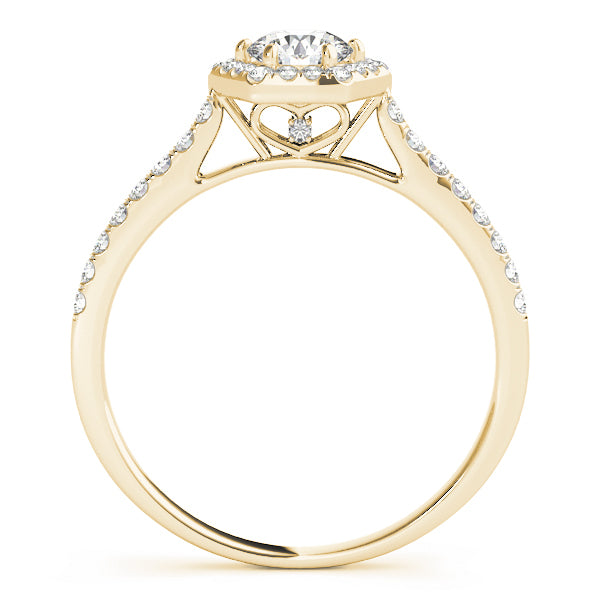 14K Yellow Gold 1/2 ct tw Halo Diamond Engagement Ring