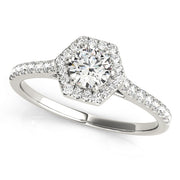 Round Diamond Halo Engagement Ring