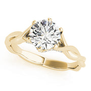 18K Yellow Gold 1CT Round Diamond Solitaire Ring