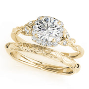 14K Yellow Gold 1 1/5 ct tw Halo Diamond Engagement Ring