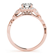 18K Rose Gold 1 1/5 ct tw Halo Diamond Engagement Ring