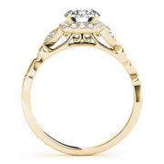 14K Yellow Gold 1 1/5 ct tw Halo Diamond Engagement Ring