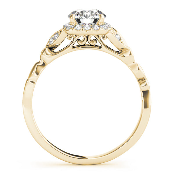 14K Yellow Gold 1 1/5 ct tw Halo Diamond Engagement Ring