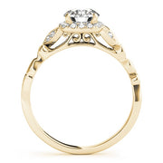 18K Yellow Gold 1 1/5 ct tw Halo Diamond Engagement Ring