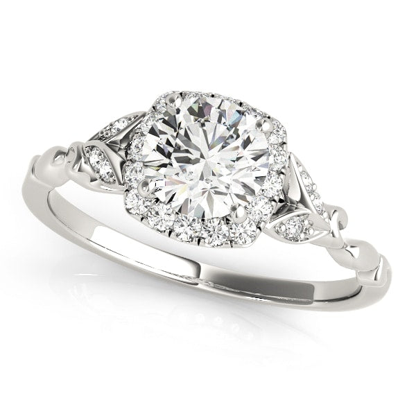 Platinum 1 1/5 ct tw Halo Diamond Engagement Ring