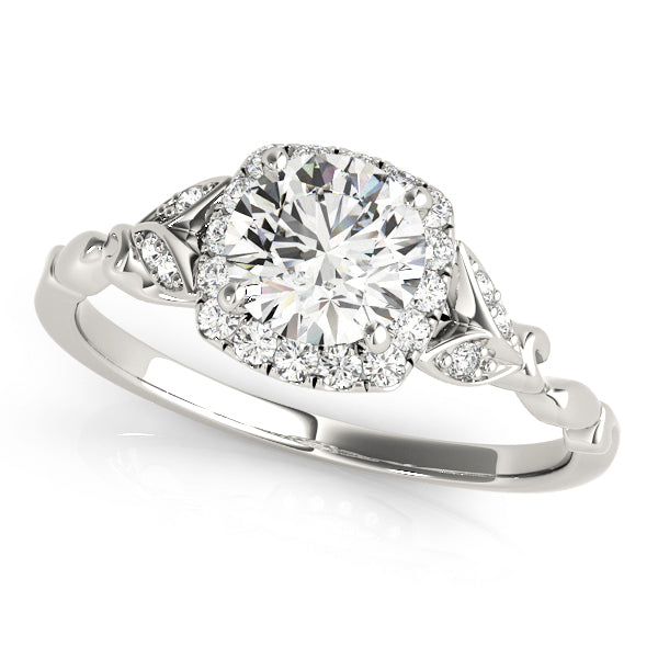 Round Diamond Halo Engagement Ring
