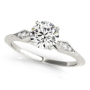 Vintage 0.5 CT Round Diamond Engagement Ring