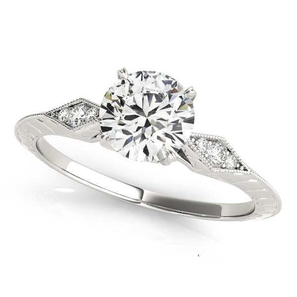 Vintage 0.5 CT Round Diamond Engagement Ring