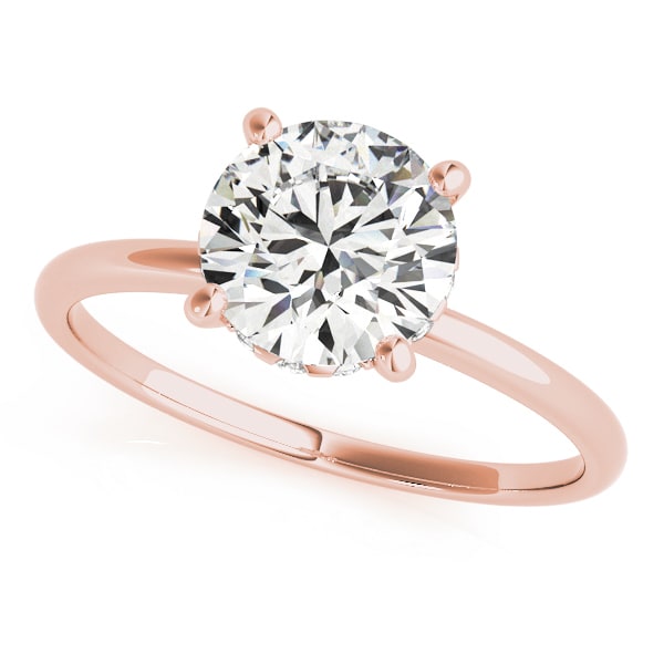 14K Rose Gold 1 ct tw Single Row Diamond Engagement Ring