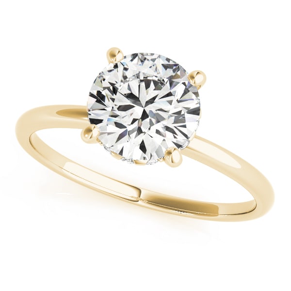 18K Yellow Gold 1 ct tw Single Row Diamond Engagement Ring