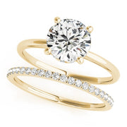 14K Yellow Gold 1 ct tw Single Row Diamond Engagement Ring