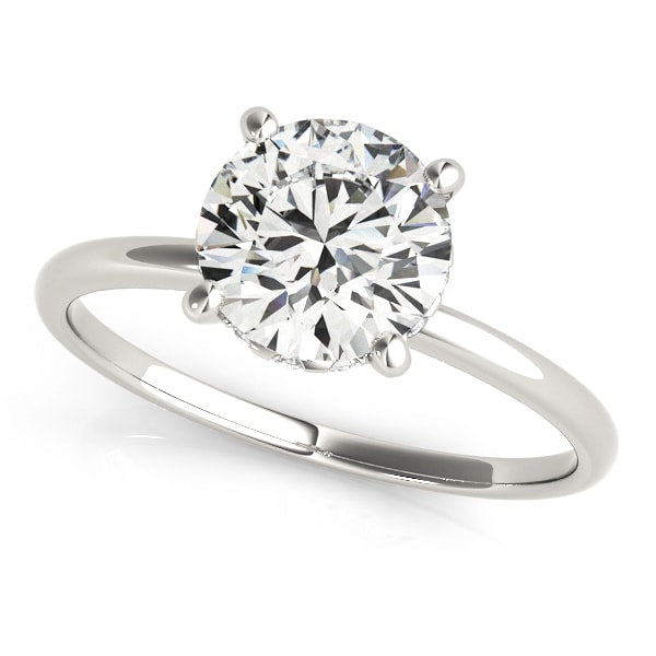 18K White Gold 1 ct tw Single Row Diamond Engagement Ring