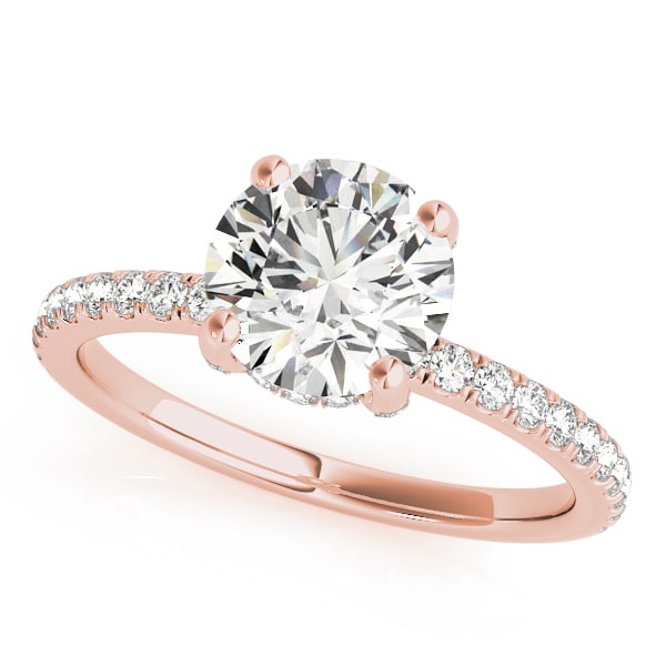 14K Rose Gold 1 1/4 ct tw Halo Diamond Engagement Ring
