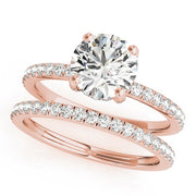 14K Rose Gold 1 1/4 ct tw Halo Diamond Engagement Ring
