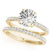 18K Yellow Gold 1 1/4 ct tw Halo Diamond Engagement Ring