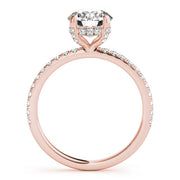 18K Rose Gold 1 1/4 ct tw Halo Diamond Engagement Ring
