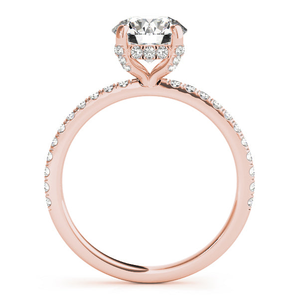 18K Rose Gold 1 1/4 ct tw Halo Diamond Engagement Ring