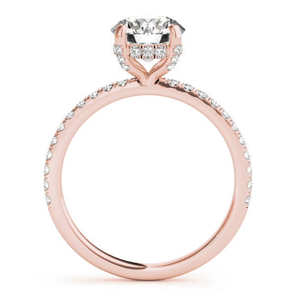 14K Rose Gold 1 1/4 ct tw Halo Diamond Engagement Ring