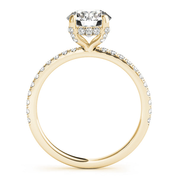 14K Yellow Gold 1 1/4 ct tw Halo Diamond Engagement Ring