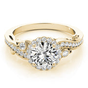 14K Yellow Gold 1 1/3 ct tw Halo Diamond Engagement Ring