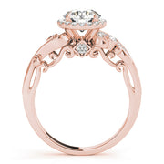 18K Rose Gold 1 1/3 ct tw Halo Diamond Engagement Ring