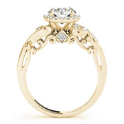 18K Yellow Gold 1 1/3 ct tw Halo Diamond Engagement Ring